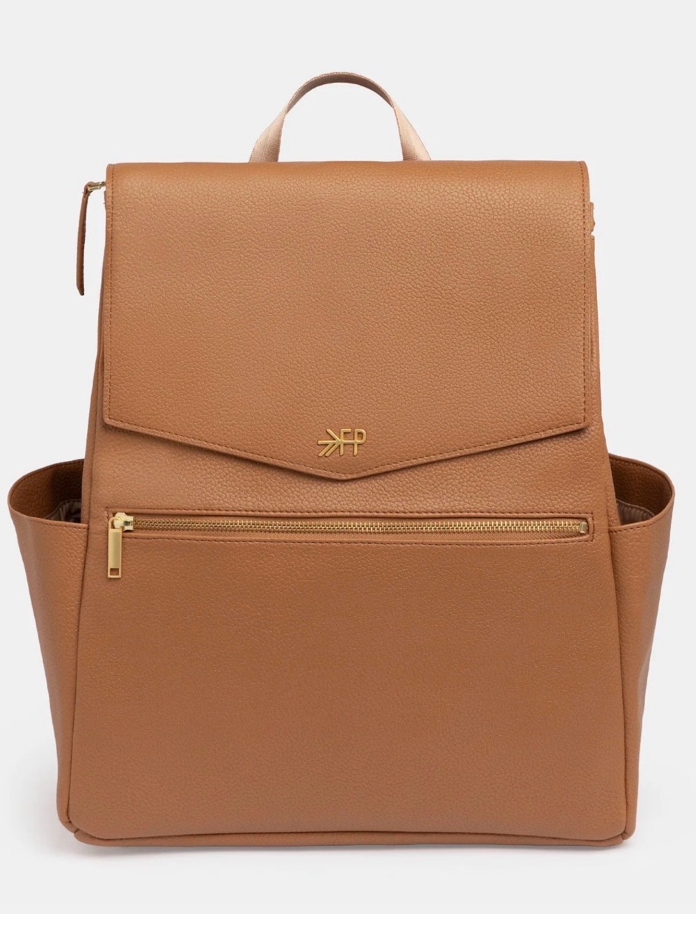 Tan Vegan Leather Backpack Tote